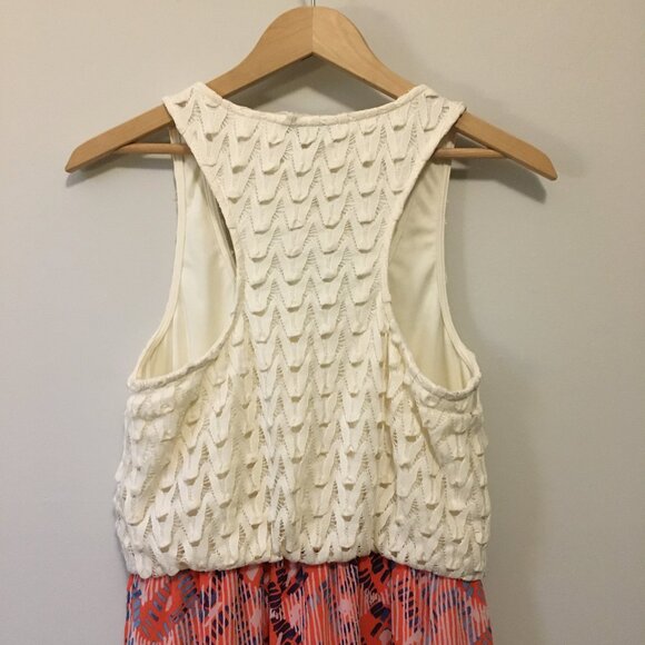 City Triangles Cream Crochet Top Side Slit Mini Maxi Dress - Picture 7 of 16